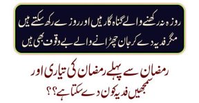 Home 11 فدیہ نہیں دینا روزہ رکھنے کے لئے فدائی بننا ہے